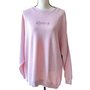 Streetwear Society SWS "Queen" Sweatshirt Womens Medium Oversized Dusty Pink NWT